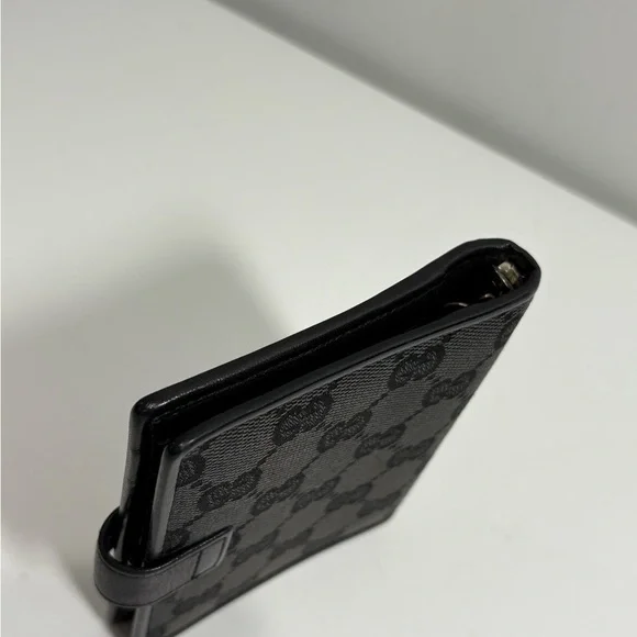 Authentic Gucci Black GG Canvas and leather agenda card Wallet w certificate - Picture 3 of 11
